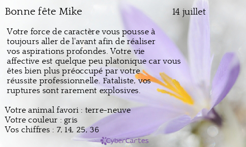 Carte bonne fête Mike
