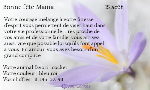 Carte bonne fête Maïna