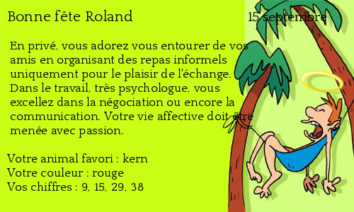 Carte bonne fête Roland