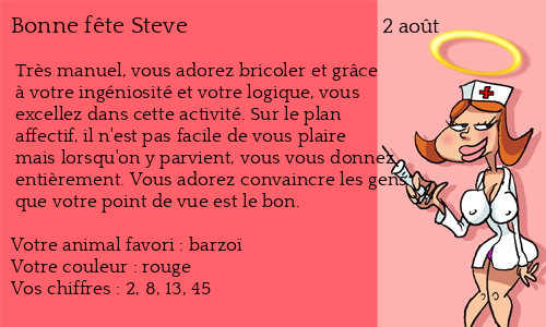 Carte bonne fête Steve