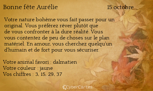 Carte bonne fête Aurélie