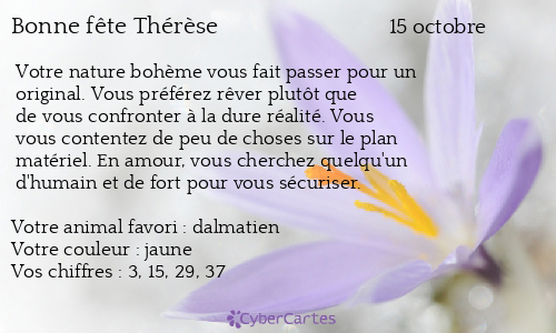 Carte bonne fête Thérèse