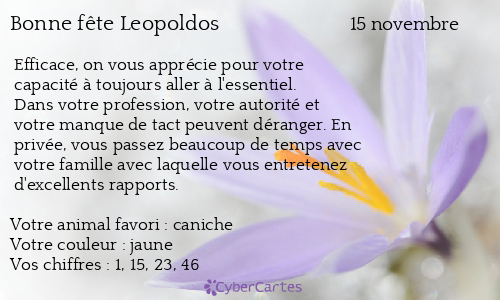 Carte bonne f&ecirc;te Leopoldos