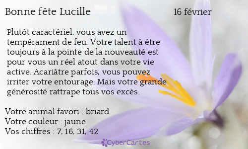 Carte bonne fête Lucille