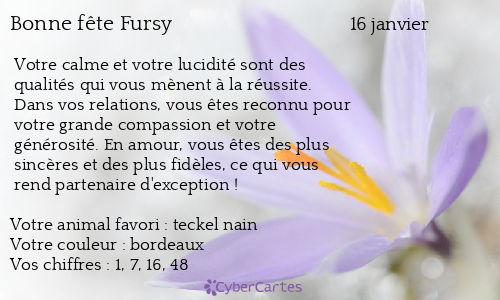 Carte bonne fête Fursy
