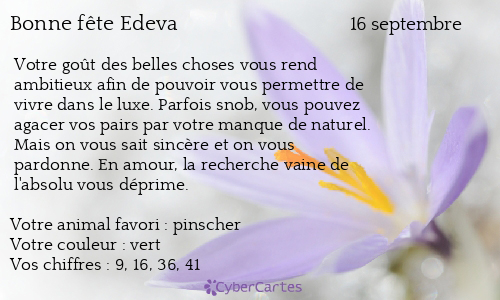 Carte bonne fête Edeva