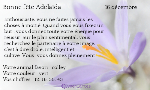 Carte bonne fête Adelaïda