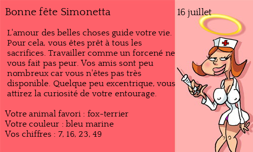 Carte bonne fête Simonetta