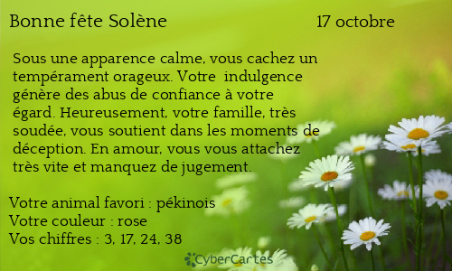 Carte bonne fête Sol%C3%A8ne