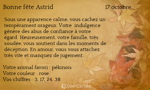 Carte bonne fête Astrid