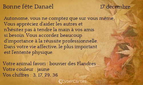 Carte bonne fête Danaël