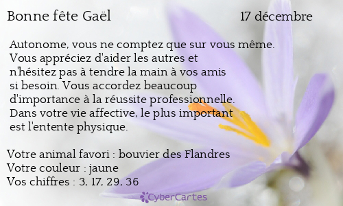 Carte bonne fête Gaël