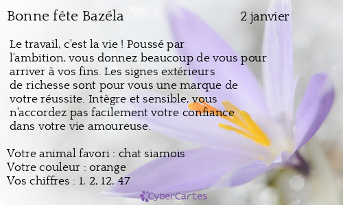 Carte bonne fête Bazéla