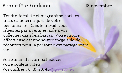 Carte bonne fête Fredianu