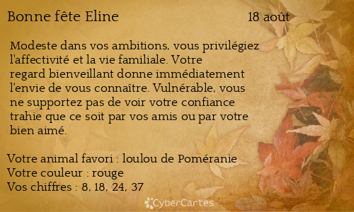 Carte bonne fête Eline
