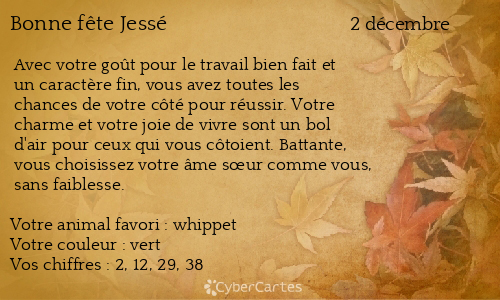 Carte bonne fête Jessé