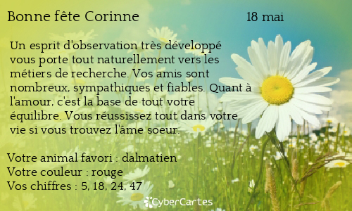 Carte bonne f te Corinne 18 mai Carte bonne f te Corinne 18 mai