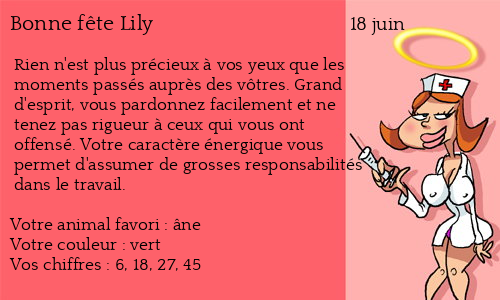 Carte bonne fête Lily