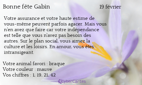 Carte bonne fête Gabin