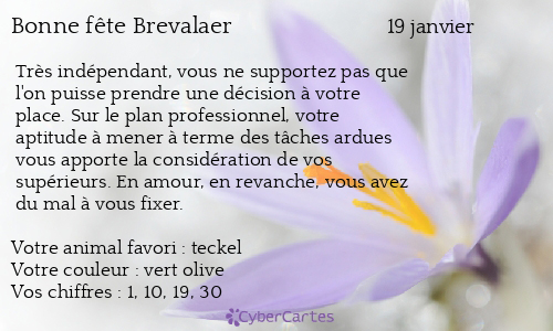 Carte bonne fête Brevalaer