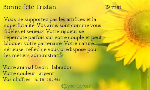 Carte bonne fête Tristan