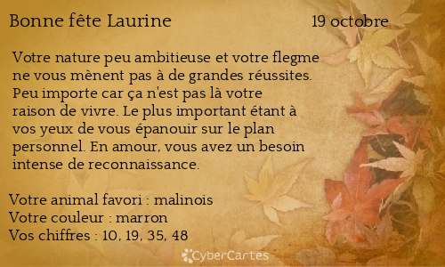 Carte bonne fête Laurine