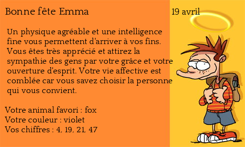 Carte bonne fête Emma