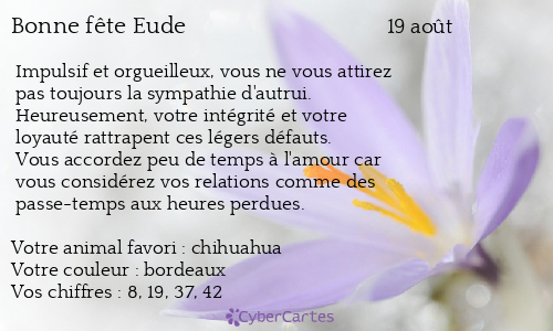 Carte bonne fête Eude