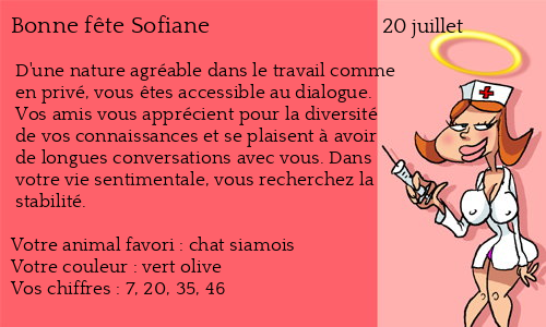 Carte bonne fête Sofiane