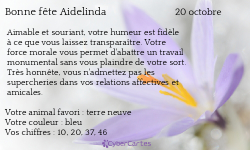 Carte bonne fête Aidelinda