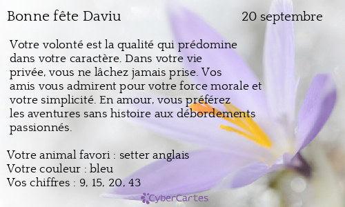 Carte bonne fête Daviu