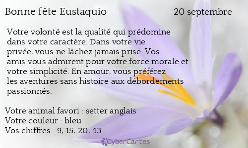 Carte bonne fête Eustaquio