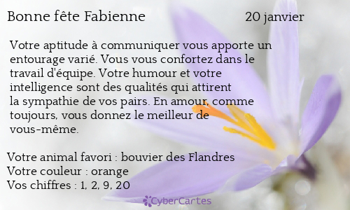 Carte Bonne Fete Fabienne Janvier