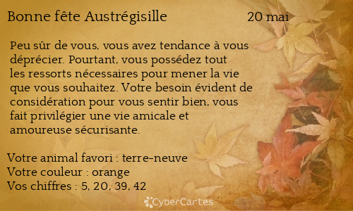 Carte bonne fête Austrégisille