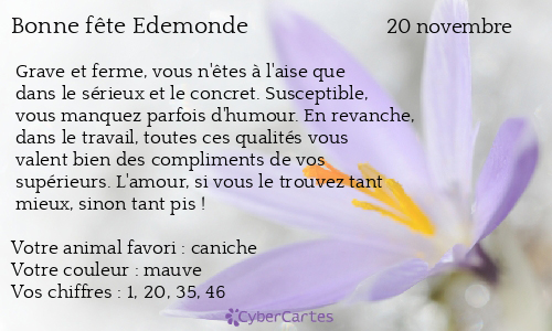 Carte bonne fête Edemonde