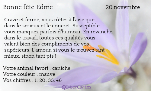 Carte bonne fête Edme
