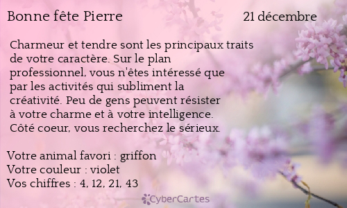 Carte bonne f&ecirc;te Pierre
