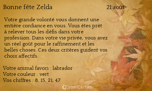 Carte bonne fête Zelda