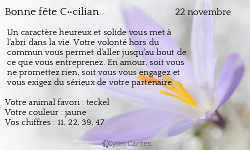 Carte bonne fête C��cilian