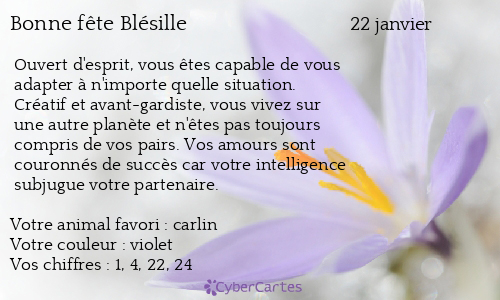 Carte bonne fête Blésille