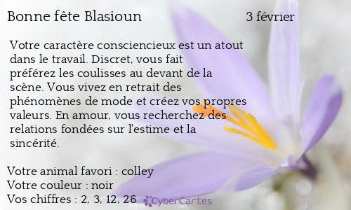 Carte bonne fête Blasioun