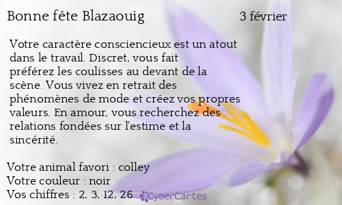 Carte bonne fête Blazaouig