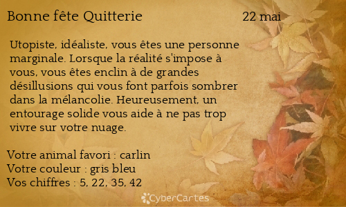 Carte bonne fête Quitterie