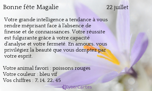 Carte bonne fête Magalie