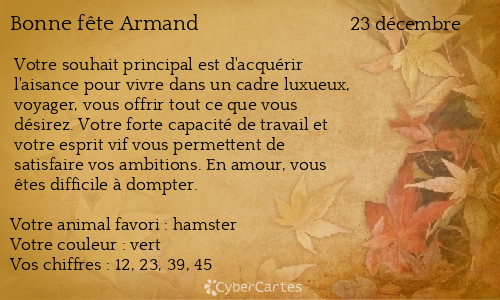Carte bonne fête Armand