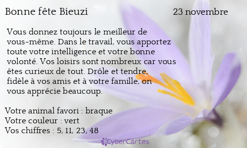 Carte bonne fête Bieuzi