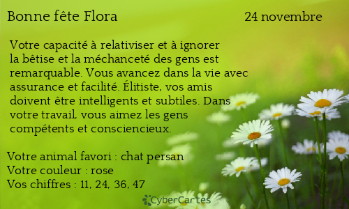 Carte bonne fête Flora