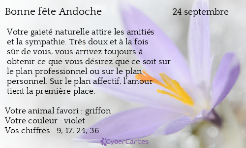 Carte bonne fête Andoche