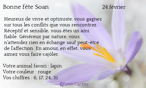 Carte bonne fête Soan