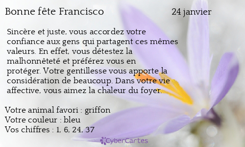 Carte bonne fête Francisco